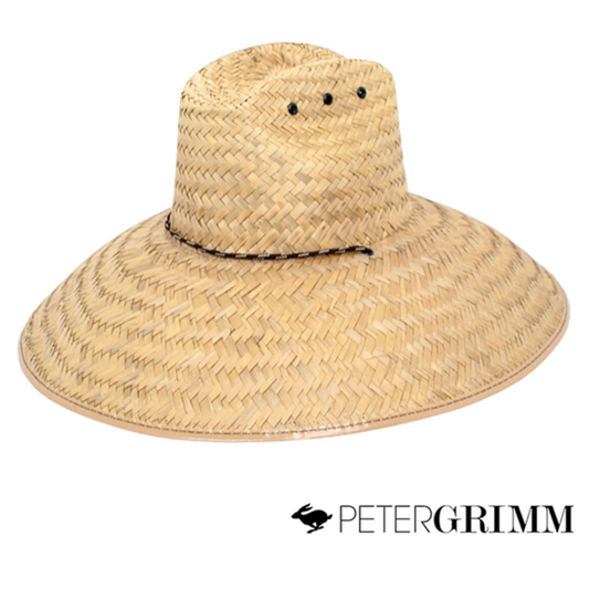 Peter Grimm Sun Hat for Women and Men - Sebastian Lifeguard Hat with UV Protection - Hard Shell Straw Hat for Outdoors - Wide Brim Beach Hat - One Sized UPF Sun Hats - Unisex Summer Hat