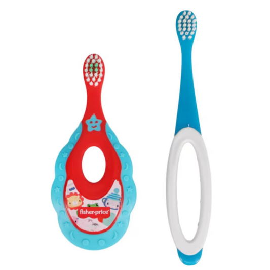 Brushes Teething for Infants with Teething Ring, Perfect All Throughout Infant and Toddler Stages, BPA Free, 2-Pack