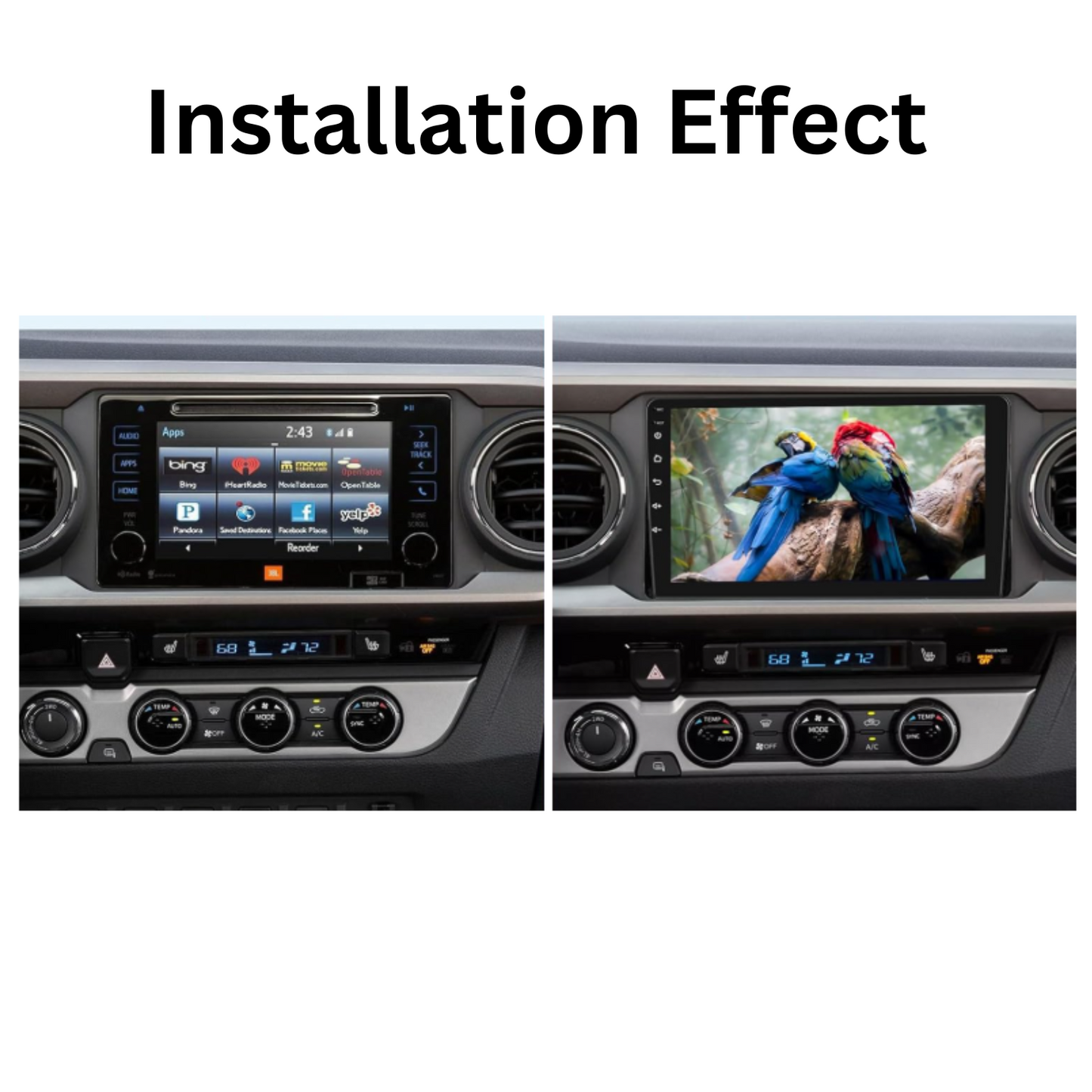 JAMABRI 9 Inch Android Car Stereo Touch Screen Double Din Car Radio for Toyota Tacoma   with Carplay & Android Auto, WiFi Bluetooth GPS Navigation FM Radio Support Mirror Link for Android/iOS Phone, with 12 Led Lights HD Rear View Camera 2016 to 2022