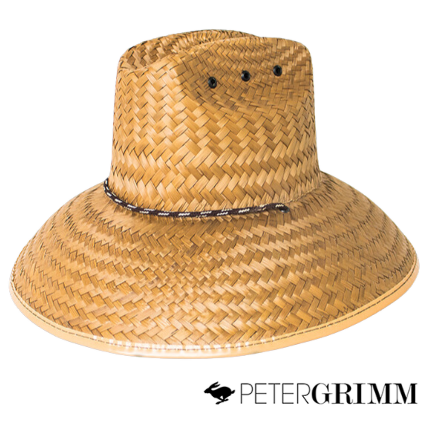 Peter Grimm Sun Hat for Women and Men - Southern California Lifeguard Hat with UV Protection - Hard Shell Straw Hat for Outdoors - Wide Brim Beach Hat - One Sized UPF Sun Hats - Unisex Summer Hat