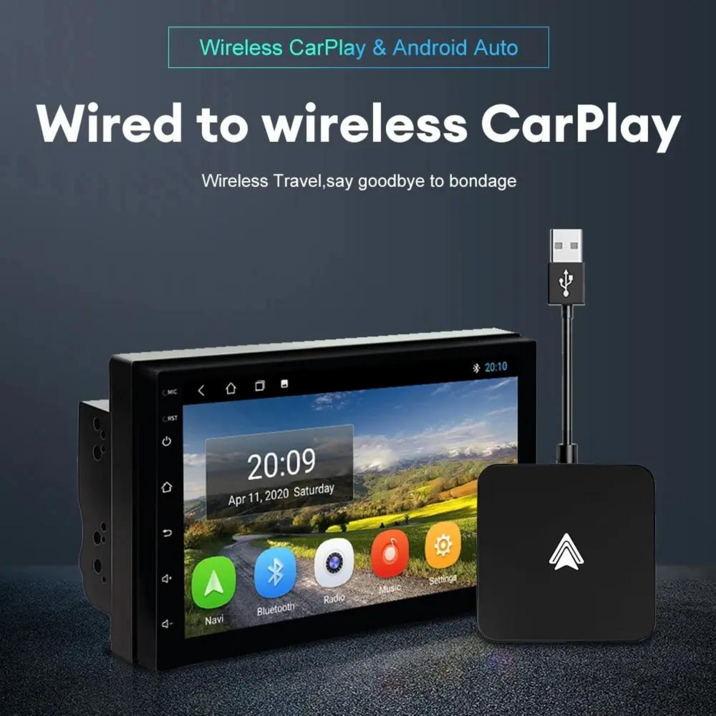 Mini Carplay and Auto Box Dongle Wired To Wireless for Vehicles