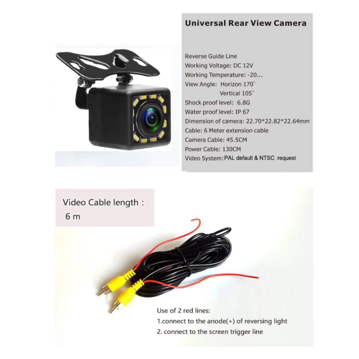 NEW Wide Angle HD Car Rearview Camera Rear View Video Vehicle Camera Backup Reverse Camera 12 LED Night Vision Parking Camera-Water proof!